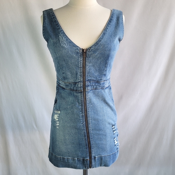 Carmar Denim Sleeveless Midi Dress Women's Small - Picture 2 of 11